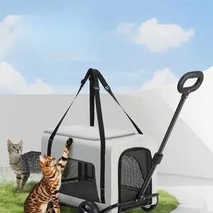 Zoravellion Pet Stroller Effortless Folding Indoor & Outdoor Travel for Small Dogs & Cats Pet Wagon