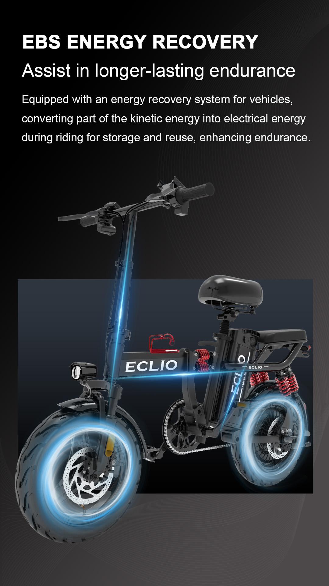 Eclio M1 Folding Budget E-Bike for All Ages｜BUY 1 GET 9 ｜700W motor 40V20Ah ,30 miles range,Long Range,Max Speed 25 MPH 11 Spring Absorbers,14-inch Tires,Commuting E-Bike With Basket UL Certified Removable Battery bicicletas eléctricas