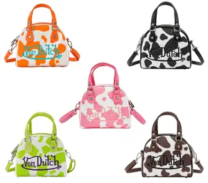 Von Dutch  Cow Print Vegan Pony Hair Bowling Bags (All Colors)