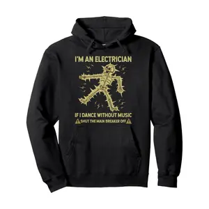 Funny Electrician Skeleton Lightning Pullover Hoodie - Comfort Meets Style - Gifts for Men Women Dad Mom Sister Brother Friends