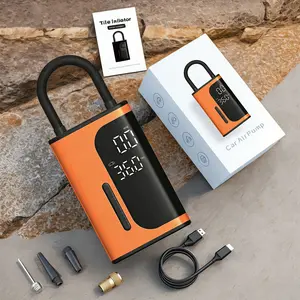 Tire Inflator Portable Air Compressor, with Digital Pressure Gauge Inflater 150PSI, 3X Fast Inflation Auto Shutoff Large Battery Tires Pump for Cars Motors Bikes Balls!