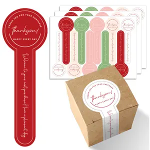 100PCS thankyou sticker pudding baking push push music handmade sealing sticker takeaway sealing decorative sticker Self Adhesive Stickers Sticky Labels Decoration Sticker