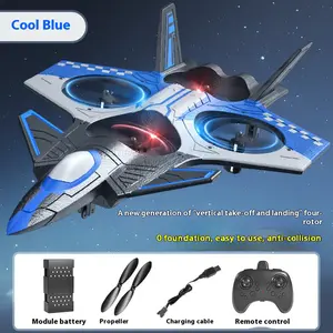 Fancy Fantastic Cool Blue LED Foam RC Fighter Jet Drone UFO Sliding Remote Control Airplane 120m Altitude Outdoor Electric Toys Gift