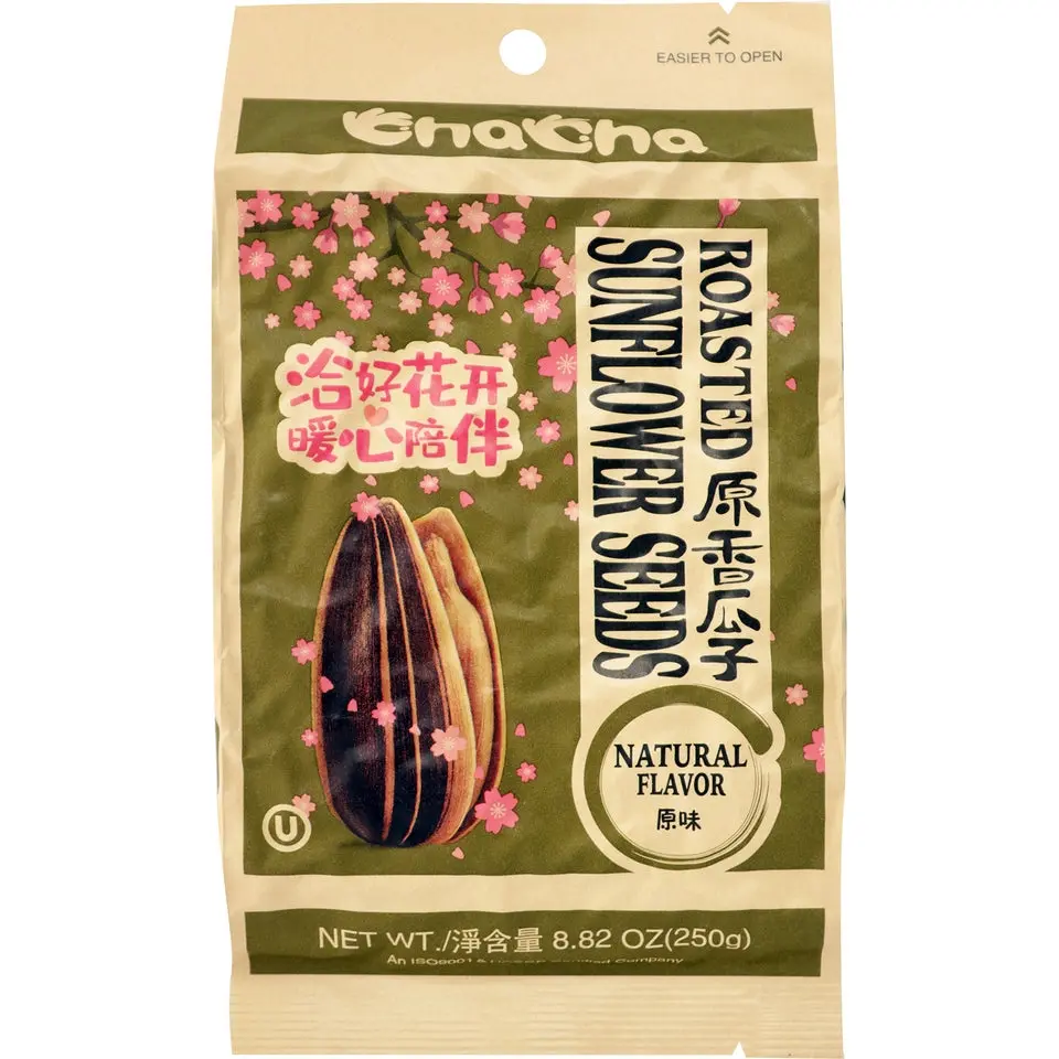 ChaCha Roasted Sunflower Seeds - Original Savory Flavor, 250g, Gluten-Free, Room Temperature Storage, A Good Source of Protein, Wholesome Chinese Snack for On-the-Go Eating