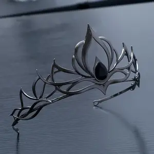 Women's Black Silvery Thorn Crown Centrepiece - Gothic Cosplay Witch Headpiece, Night Queen Party Ball Essential, Birthday Gift for Daughters, Thorn Crown Centrepieces