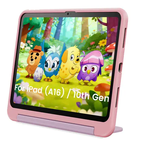 INFILAND CarryJoy Series Custom-Fit Kid-Friendly TPU Tablet Cover - 2-in-1 Handle & Stand, Shockproof, Non-Slip, Durable Electronics Accessory, Detailed Protection, Landscape Support, Precise Cutouts for iPad, Samsung, Lenovo