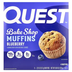 Quest Nutrition Bake Shop Muffins, Blueberry, 4 Pack, 2.01 oz (57 g) Each