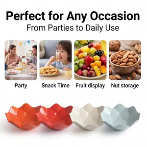 4-Piece Set Four-Color Melamine Football-Shaped Candy Fruit Nut Tray, Durable and Shatterproof, 100% Melamine Material