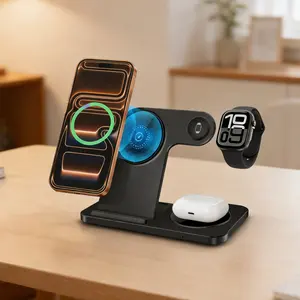 3-in-1 Magnetic Wireless Charging Station, 15W Foldable Fast Charger Stand for iPhone 17/16/15/14/13/12 Series, Apple Watch Ultra/SE/11/10/9/8/7/6, AirPods 4/3/Pro/Pro 2 summerwins