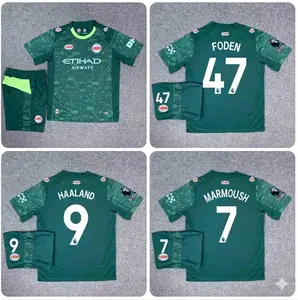 ManCIty Green Football Jersey Set 25/26  | Fan Soccer Kit – Breathable Mesh Polyester, Game Day Ready