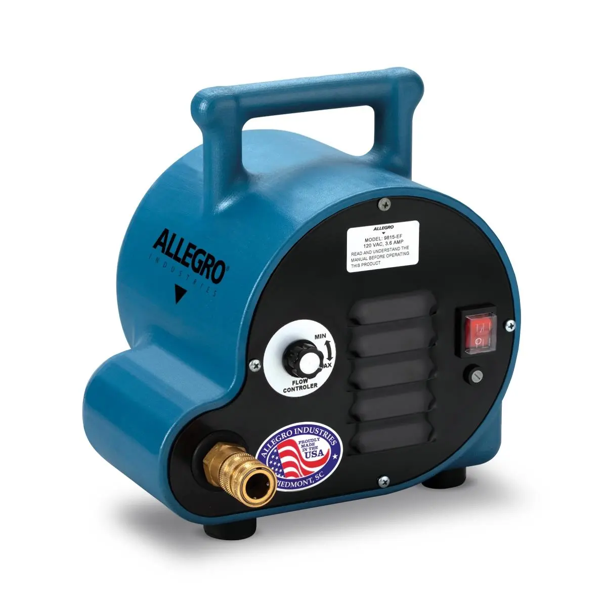 Allegro 9815-EF Portable Industrial Ambient Air Blower with Roto-molded Housing - Adjustable Speed, CFM Output Regulated, Lightweight, 120V, 3.8A