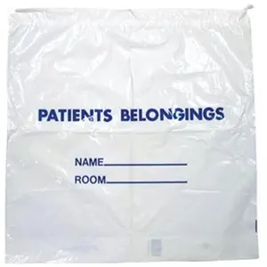 DUKAL Corporation  Drawstring Bag- white- 2-color nature- 18 in. x 20.5 in. - Plus 7 in.- 1.5 mil.