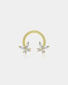 Butterfly CZ Horseshoe Septum Ring