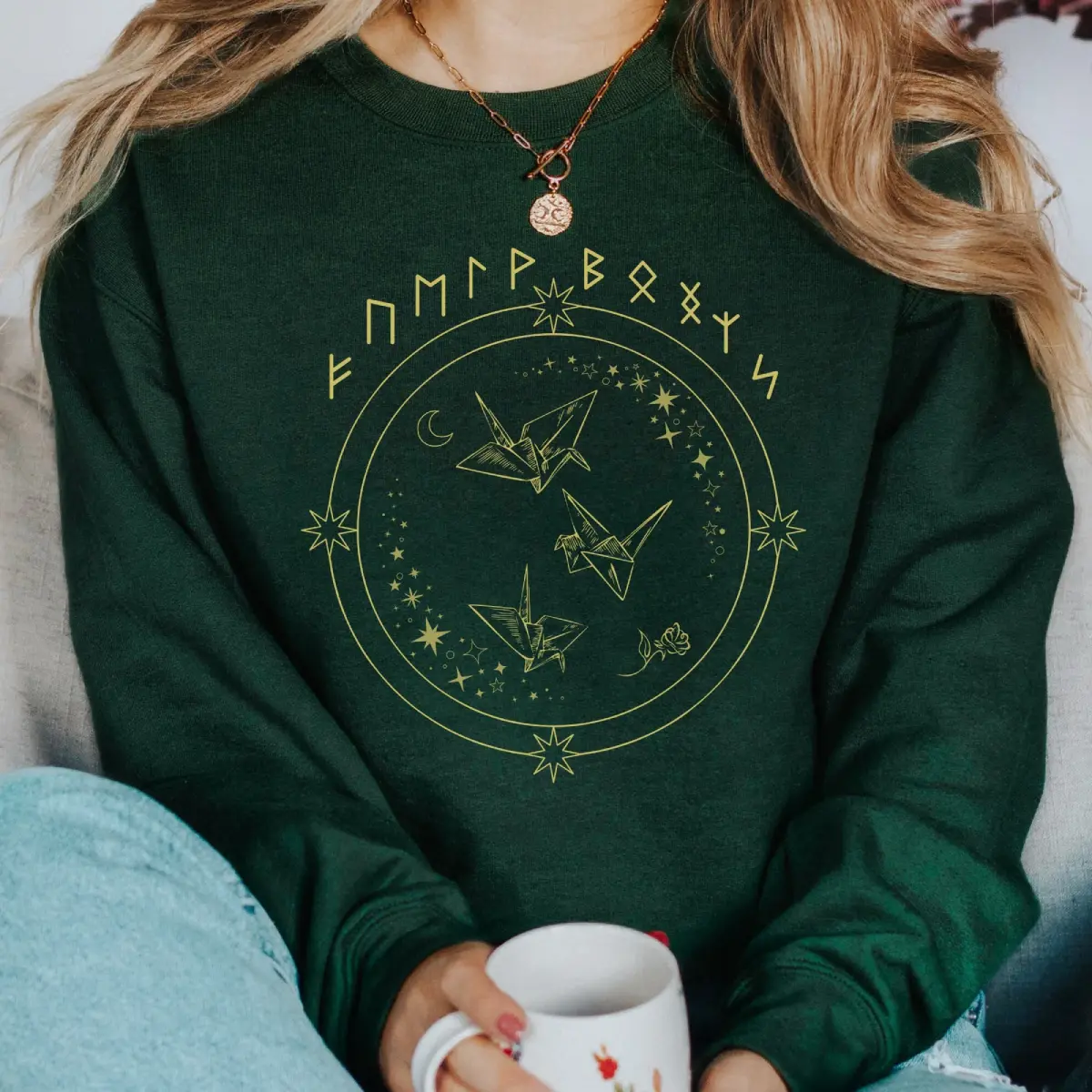Runes Manacled Sweatshirt, Dramione Sweater, Fanfic Lover Gift, Draco Fanfic Pullover, Gift for Dramione Lover