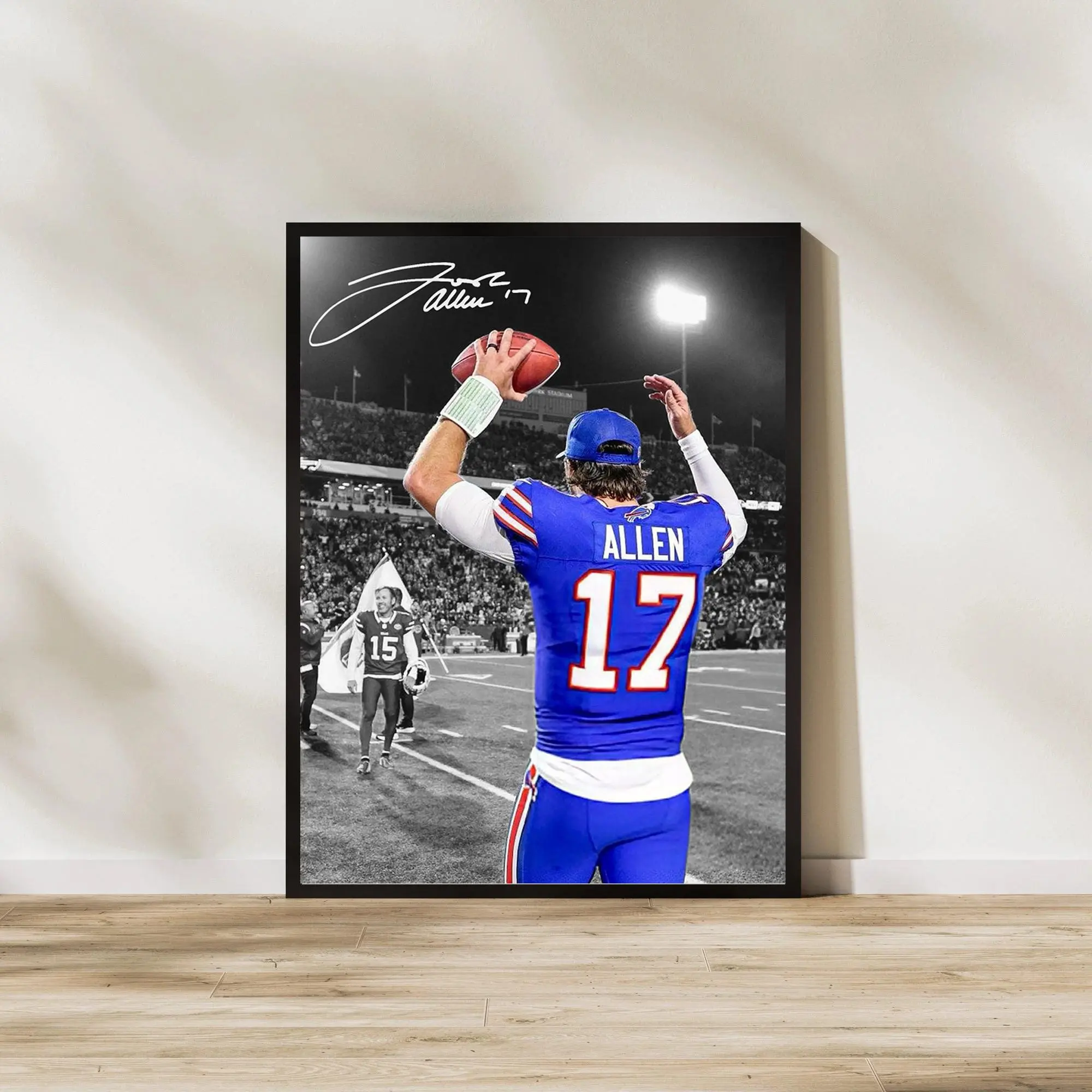 Josh Allen Art Print Buffalo Bills Poster,  Gift Poster, Football Wall Decor Sports Fan Gift, for Sports Fans & Home Office Display, Poster Football Gifts - Unframed