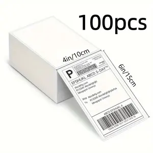 4x6 Thermal Labels, 100 Labels Per Stack, Strong Adhesive Shipping Labels, Thermal Printer Paper, Durable & Convenient, Sticky Label