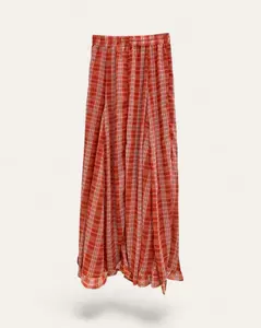 Plaid Elastic Waist Skirt