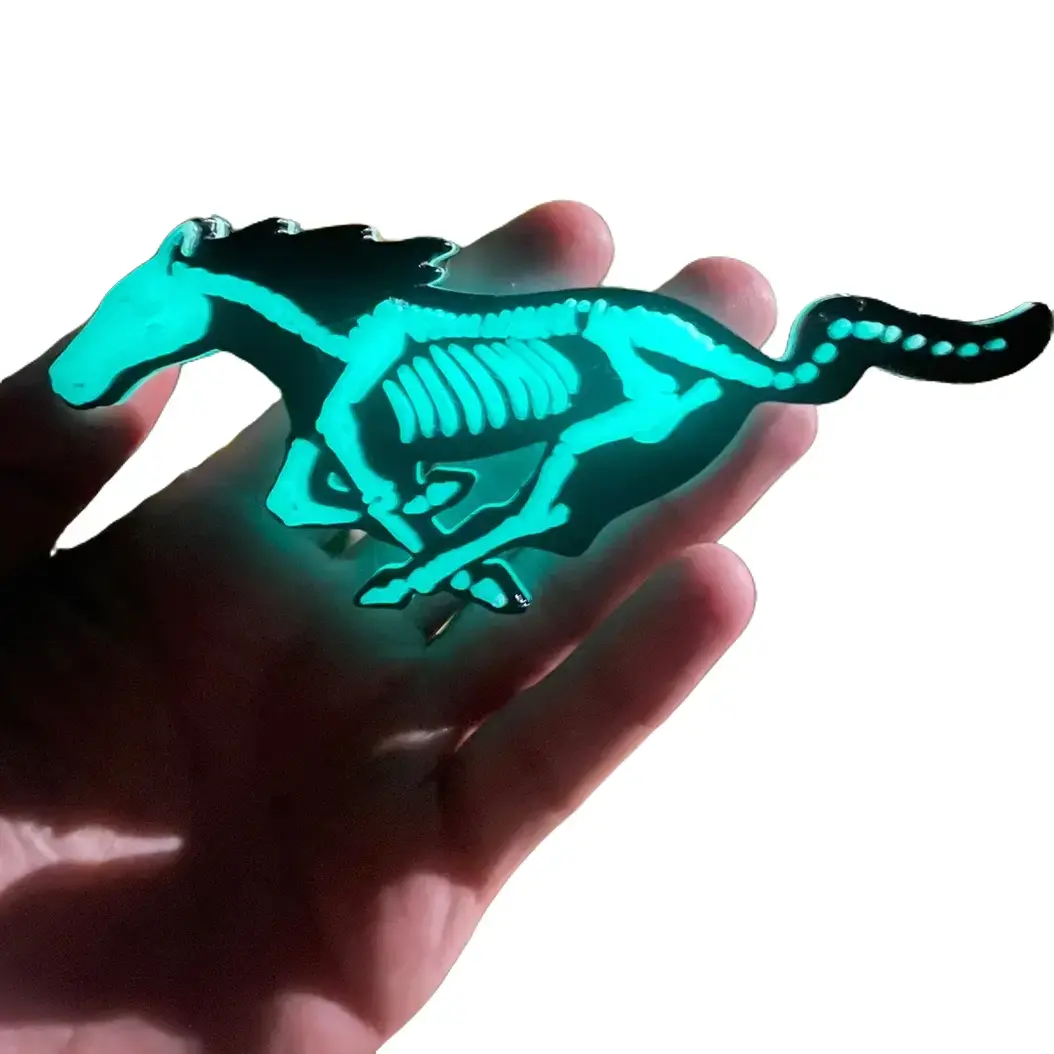 Mustang With Bones Emblem for 1996-2004 fourth (4th) Generation Mustang Grill Glow in the Dark Version