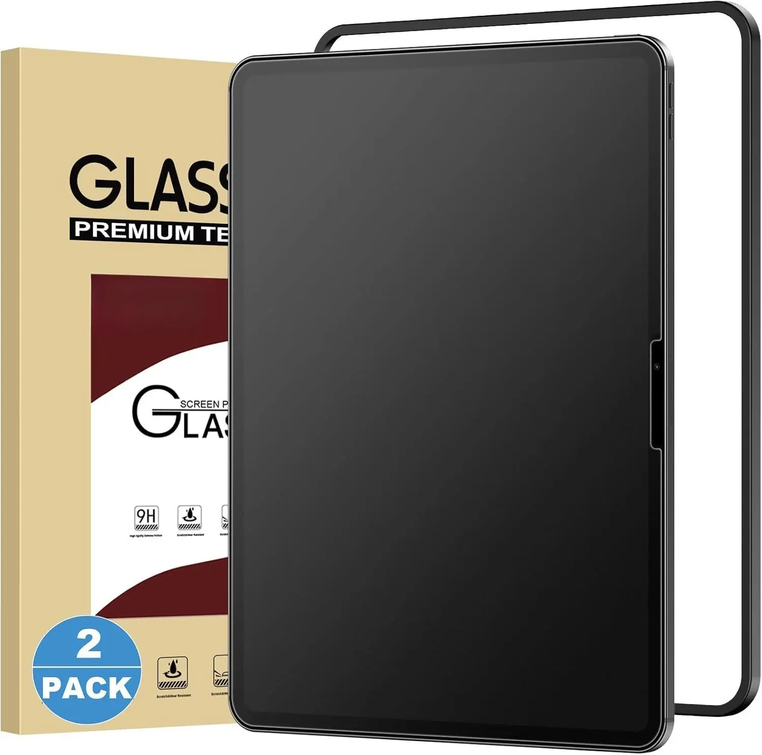 2 Pack for iPad Pro 11 Inch M5 2025 & M4 2024 Matte Glass Screen Protector (Not ) Anti Glare Anti Fingerprint Tempered Glass with Alignment Frame,  ID &  Pencil Compatible