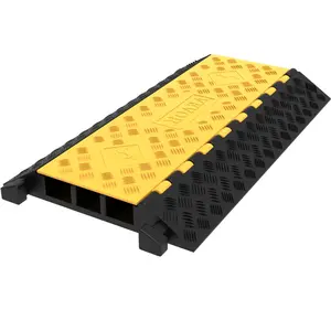 【Summervibes】VEVOR Rubber Cable Guard, 3-Channel, 2 x 2.3 in - Durable Cord Protection Ramp for Driveways, 44,000 lbs Capacity