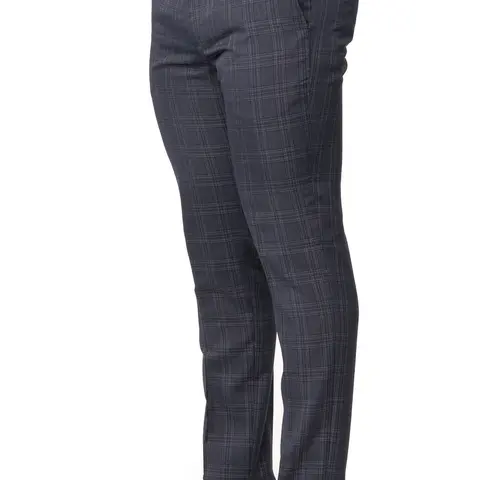 Slim Fit Men's Eggplant Plaid Dress Pants No Pleats Flat Front Fitted Suit Trouser Formal Slacks 2311 AZARMAN