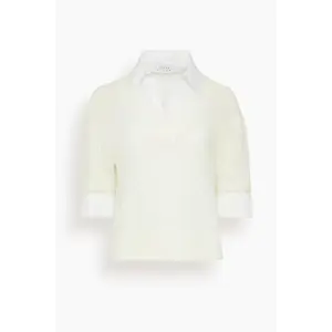 Esme Pointelle Knit Top in Cream