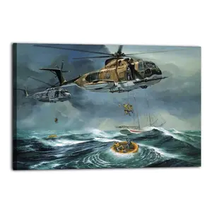 Military Fighter Poster HH-3E Poster Decorative Painting Canvas Wall Art Picture Print Modern Family Bedroom Decor