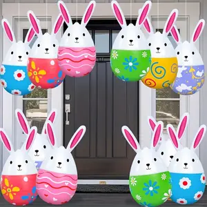 Inflatable Bunny and Easter Egg Bunny - Thickened PVC Material, Freestanding Outdoor/indoor Inflatable Balloon Decorations, Hanging Ornaments, Suitable for Christmas and Easter Party Decorations - No Tether Required, Perfect for Spring Celebrations.