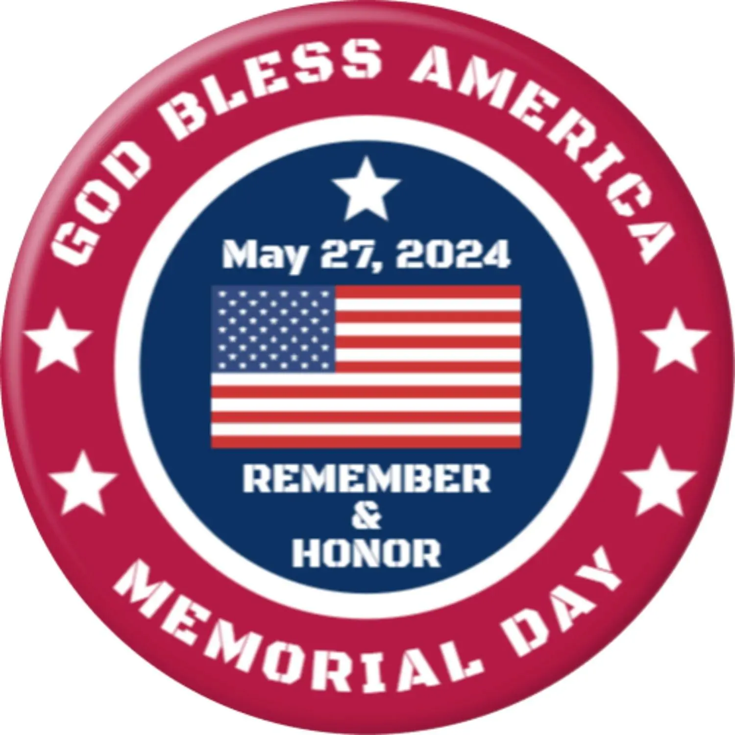 Angel Buttons 2.25 inch pin-back button Memorial Day