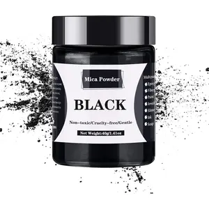 Mica Powder - 40g Mica Powder for Epoxy Resin - Pigment Powder Dye for Resin/Eye Shadow/Soap Making/Nails/Bath Bombs etc. (Black)