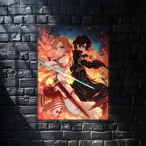 Kirito x Asuna Sword Art Online Anime Wall Art Poster, Modern Wall Art, Anime Gifts, Wall Decor
