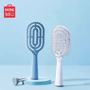 Miniso Mini Portable Standing Bone Comb (with cleaning Rubber Scraper) -Beauty care tool suitable for Long Straight Hair and Curly,Great for Daily
