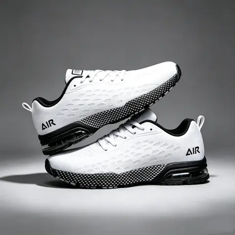 Men’s Lightweight Athletic Sneakers - Breathable Mesh, Odor-Resistant, Shock-Absorbing Soft Sole, Non-Slip Rubber Sole, Gym Sports Trainers with Breathable Grip, Athletic Look for Casual Wear, All-Season Year-Round Use