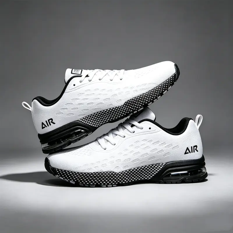 Men’s Lightweight Athletic Sneakers - Breathable Mesh, Odor-Resistant, Shock-Absorbing Soft Sole, Non-Slip Rubber Sole, Gym Sports Trainers with Breathable Grip, Athletic Look for Casual Wear, All-Season Year-Round Use