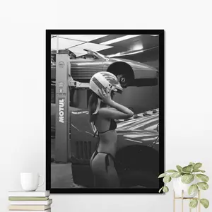 Vintage Car Poster, Ferrari, Classic Sports Car Wall Art, Vintage Girl Car Poster, Iconic Car Poster, Old Car Poster, Vintage Sports Car