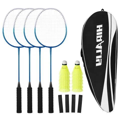 HIRALIY Badminton Equipment Sports Rackets Set - 2/4 Rackets, 6/12 Birdies, 1 Carrying Bag - Outdoor Backyard Game for Beginner Adults & Families