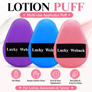 No Mess Streak-Free Self Tanner Mitt, Weback Large Reusable Sunscreen Applicator Puff for Tinted Sunscreen & Tanning Lotion, Non-Absorbent Washable Body Sponge, Perfect for Women Face and Body Sunless Tanning Application
