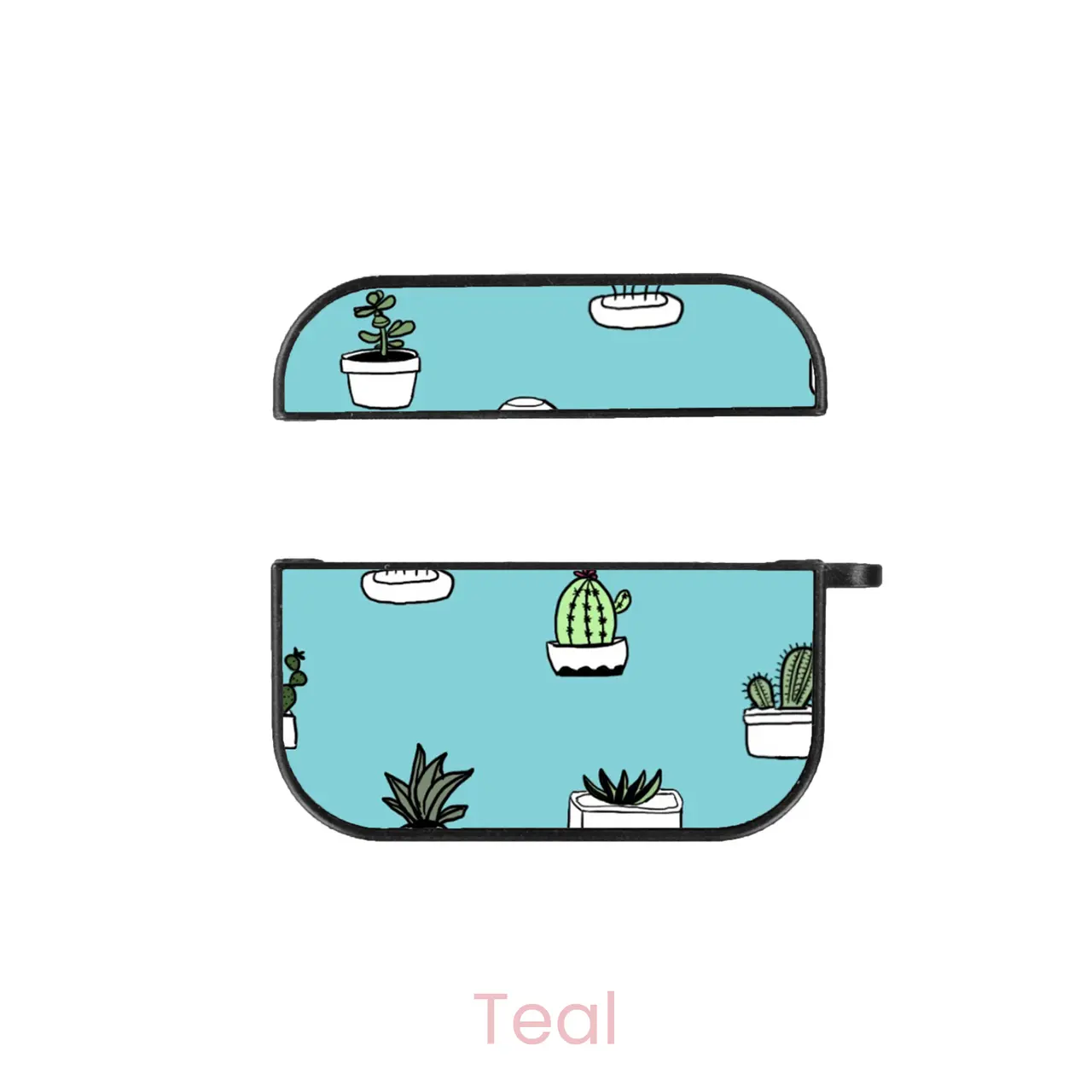 abbyrose Cutie Cacti AirPod Case Original (1st or 2nd gen) Rigid Plastic Teal