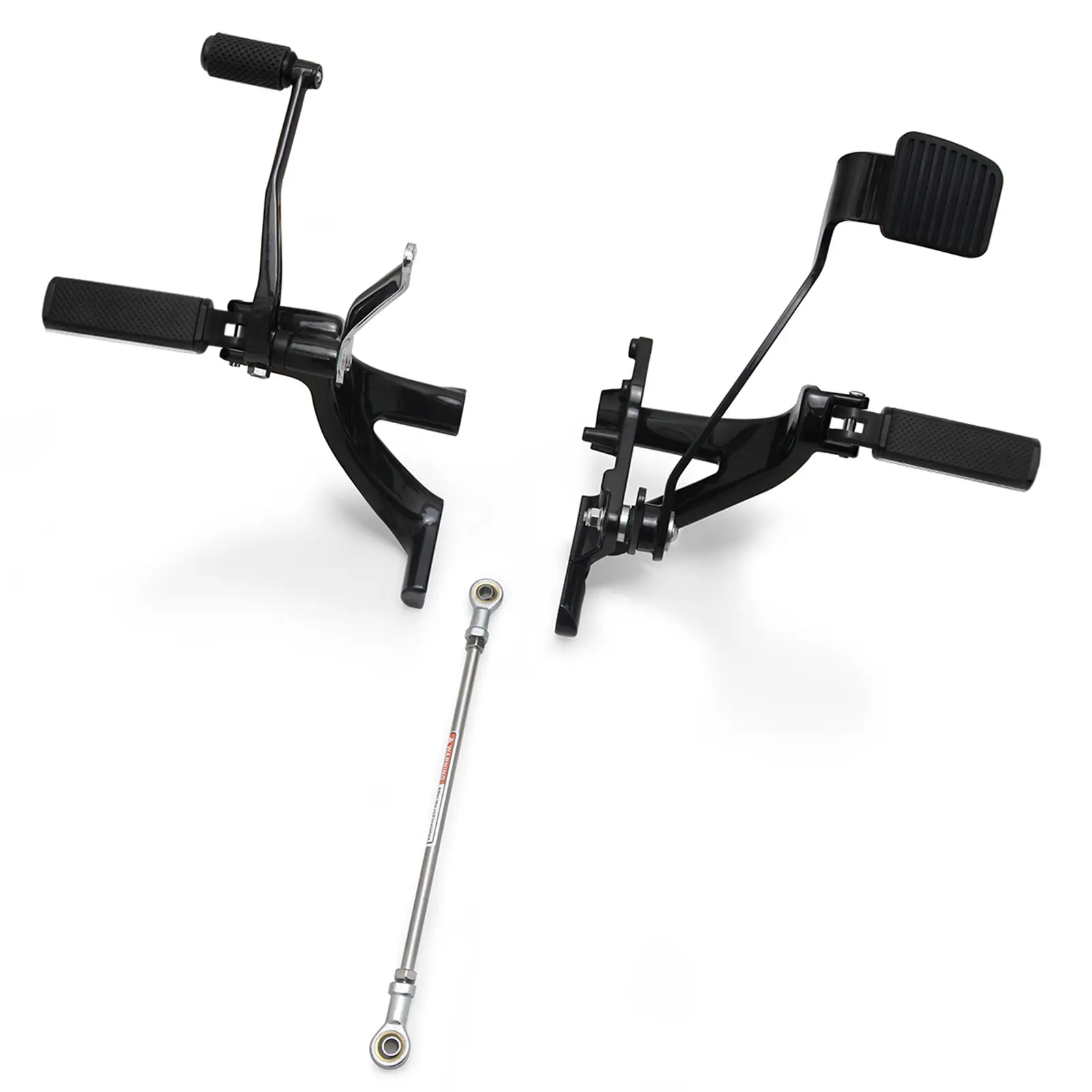 Extended Forward Control Kit W/defiance Footrest Foot Pegs For Harley Softail Street Bob Fxbb 114 Fxbbs Low Rider Fxlr 107 Fxlrs 117 2018-2023, Gloss Black, All Necessary Mounting Hardware
