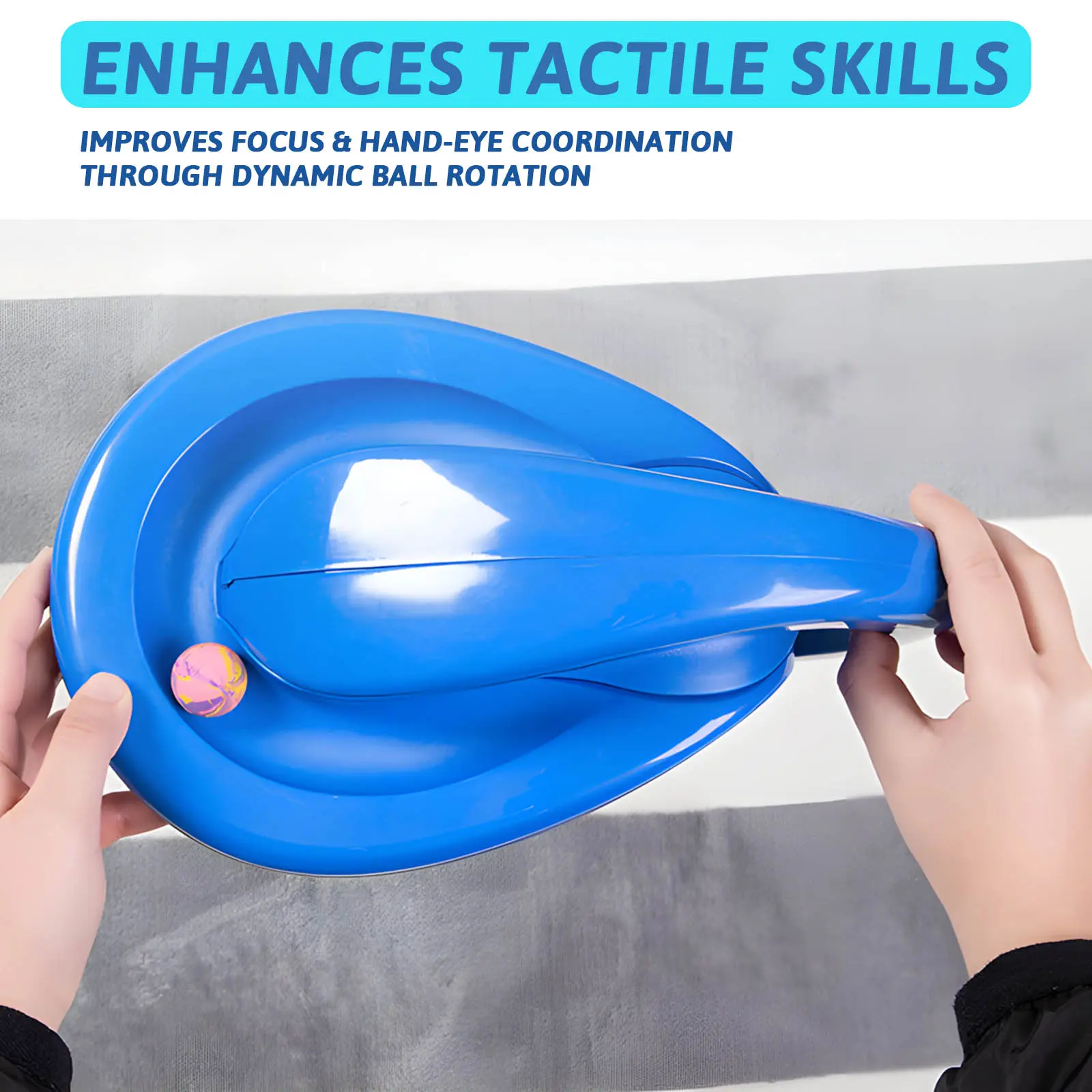 Unique Orbit Ball Fidget Toy 360° Rotating Disk for Toddlers Hand Eye Coordination Games Ring Toss Musical Jump Rocket Launcher Safe Durable Adjustable Speed Settings