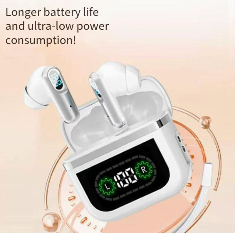 Namyvera Wireless Headphones In-ear Design Noise Cancelling True Wireless Earbuds with Digital Display Bluetooth 5.4 Gaming Headset for Running Exercising Lightweight Fitness Earphones