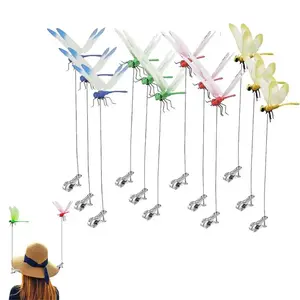 clearance sale!!12/24 Counts Outdoor Fake Dragonfly Rod Clip, Garden MetalDragonfly Clip.Natural Organic Concept, 3D Dragonfly GardenDecoration, Garden Bird and Fly Interfere Devices for Indoorand Outdoor Garden,Creative Home Accessories DecorativeDesign