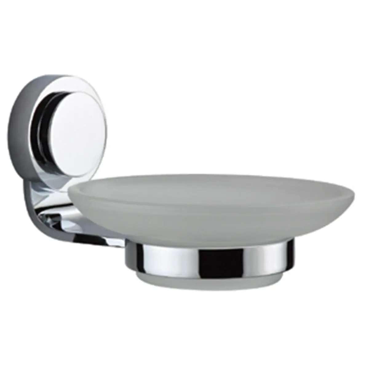 212 MAIN Solid Brass Wall-Mount Soap Dish, Chrome Finish Circle Series Bathroom Accessory, Easy-to-Install Modern Soap Dish for Bathroom Decor, Bath or Kitchen Use, Modern Soap Dishes