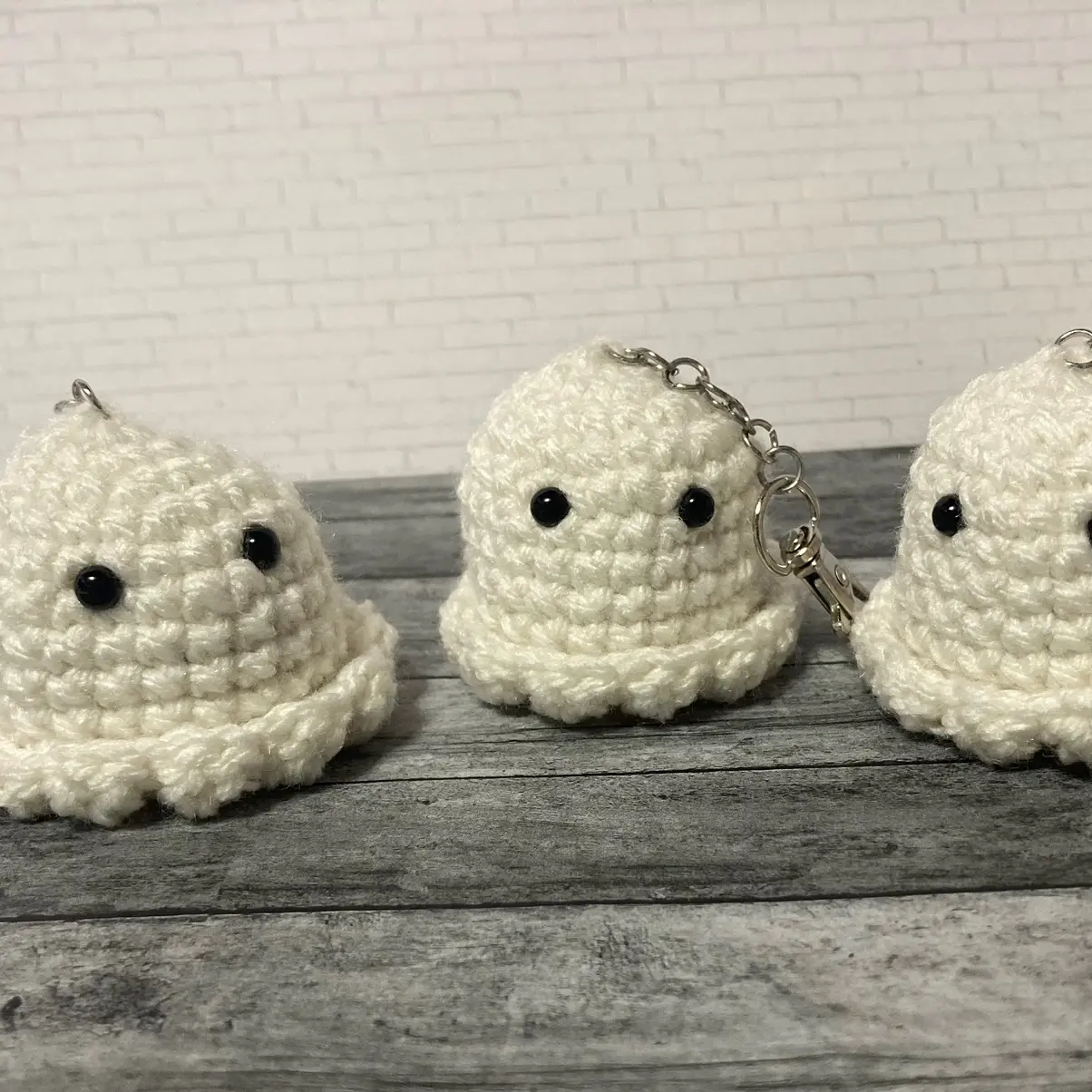 Crochet Ghost Keychain