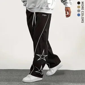 Men’s straight-leg athletic pants for spring and autumn, mid-rise training pants suitable for running, fitness, and everyday wear — large pack size, easy care