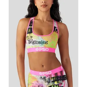 PSD Womens Stupid Cupid Racerback Sports Bra - Comfortable, Breathable, Ultra-light Fabric