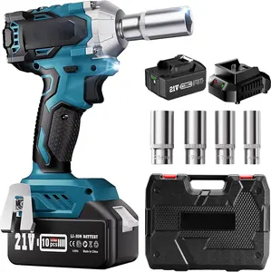 3/8" Cordless Impact Wrench, Power Impact  w/Max Torque 330Ft-lbs(450N.m), 4.0Ah Rechargable  & 4 Sockets, Compact Power Impact Wrench for Lightduty Work  Home,WH450