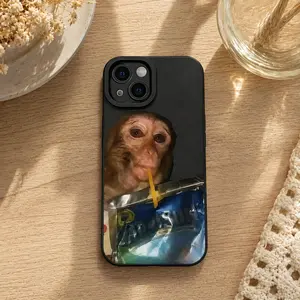 Capri Sun Monkey Sipping Protective TPU Phone Case - Full Side Protection, Fall & Shockproof, Waterproof Mobile Accessory Cover for iPhone 17/16/15/14/13/12/11 Pro/ProMax/Plus Series