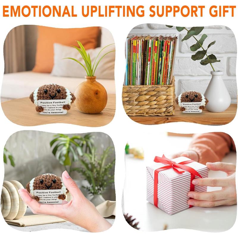 Emotional support crochet crochet basketball - emotional inspirational support gift, suitable for women, men, friends, teenage boys, girls, teammates - handmade basketball crochet mini rugby gift Christmas, New Year, decoration,