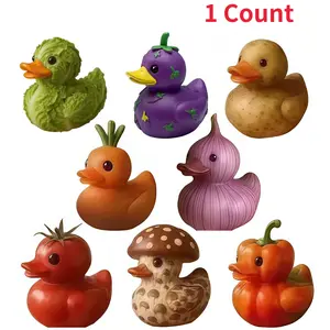 Cute Vegetables Resin Duck Sculpture, Funny Fruit Duck Figurines, Handpainted Duck Collectibles, Unique Duck Statue Decor, Novelty Rubber Ducks Gift, Resin Sculptures, Decorative Statues